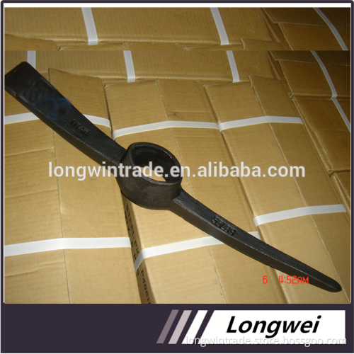 forged steel pickaxe for farming with wooden handle